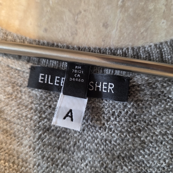 EILEEN FISHER Gray 100% Alpaca Open Front Cardigan Set Sz M EUC - Picture 14 of 16